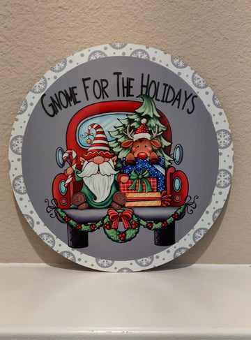 Gnome For The Holidays Christmas Sublimation Sign