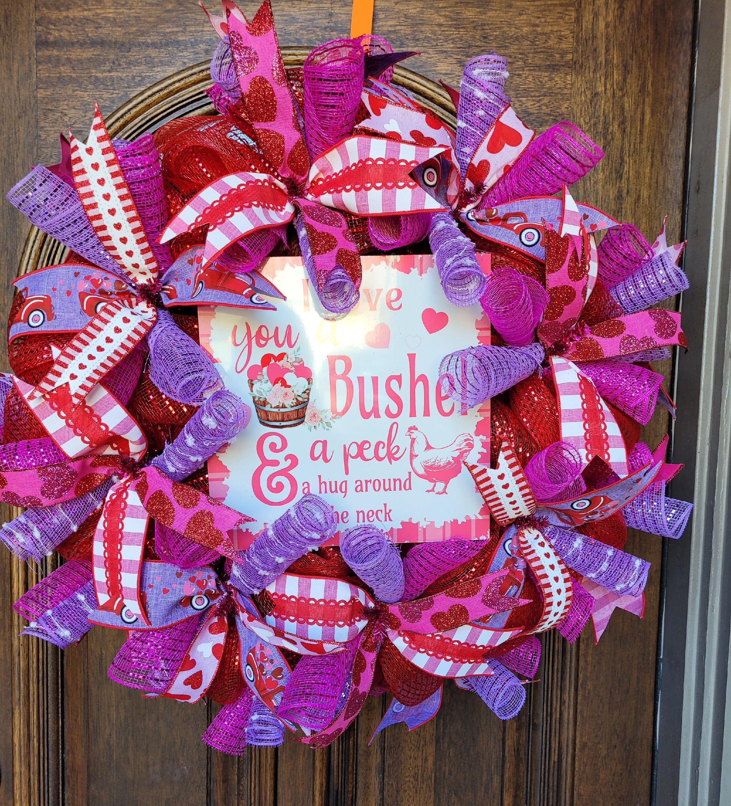 Valentines Day Purple and Pink Wreath