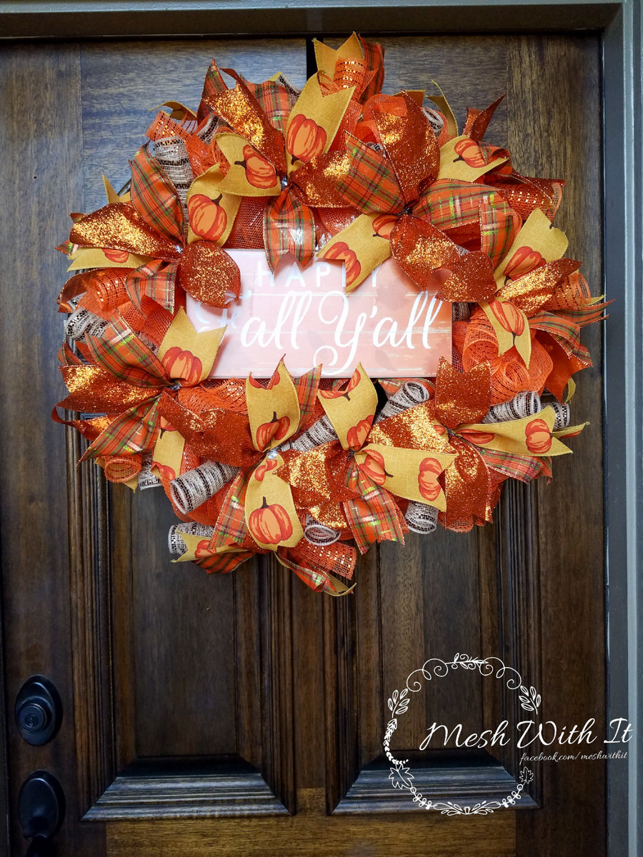 Happy Fall Y'all Door Wreath