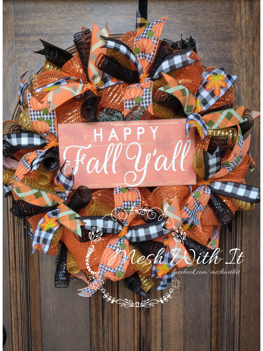 Happy Fall Y'all Door Wreath