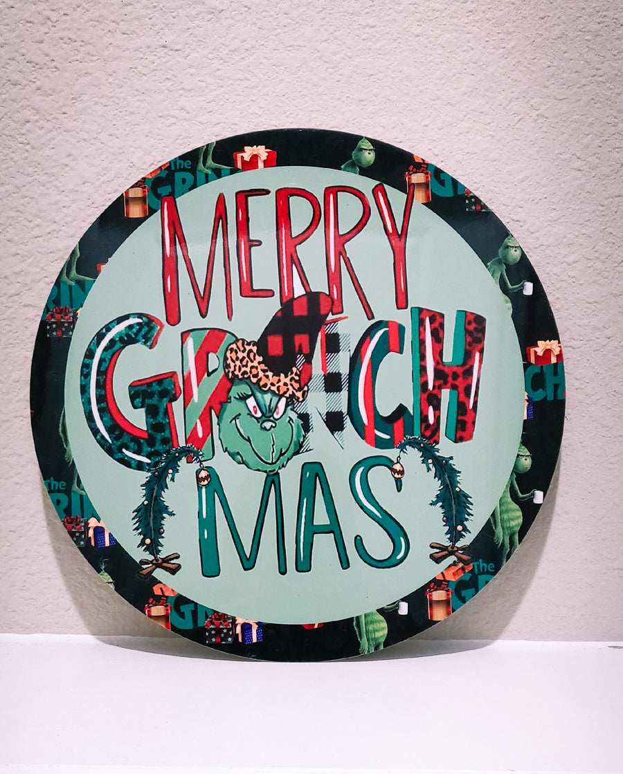 Merry Grinch Mas Sublimation Sign