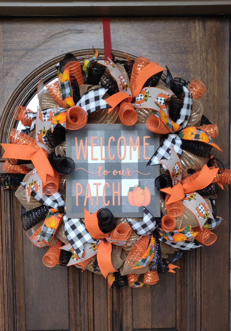 Welcome To Our Pumpkin Patch Door Wreath