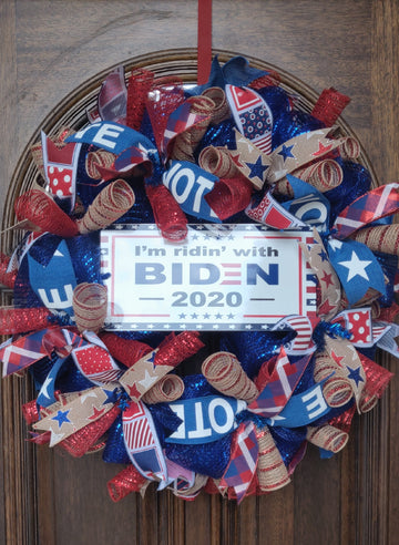 I'm Ridin' With Biden 2020 Patriotic Door Wreath