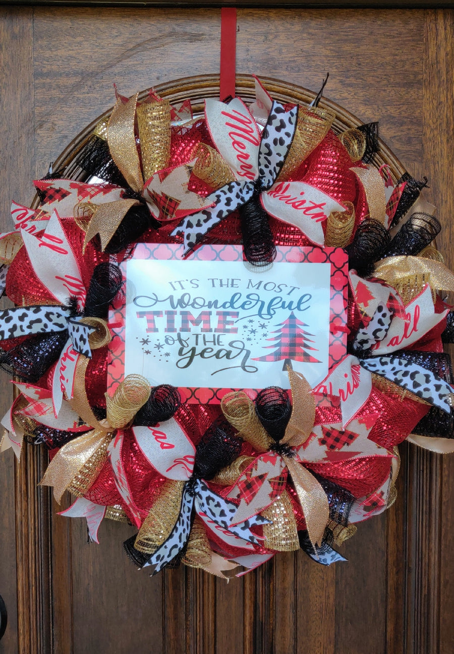 Its The Most Wonderful Time Of The Year Door Wreath