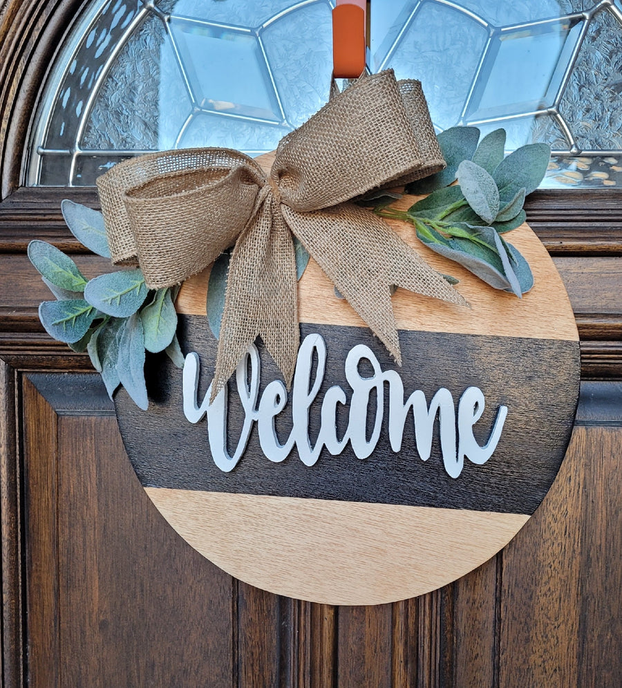 Welcome Year Round Door Hanger Wooden Sign