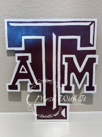 mesh with it Texas A&M University Wooden Sign