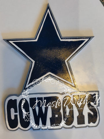 mesh with it dallas cowboys wooden sign