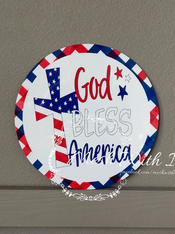 mesh with it God Bless America Sublimation Sign