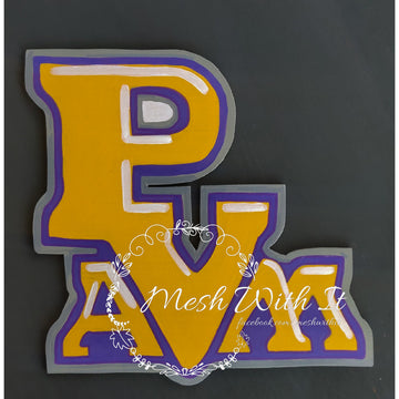 Prairie View A&M University Wooden Sign mesh with it