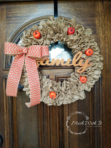 Family Wreath with Ribbon