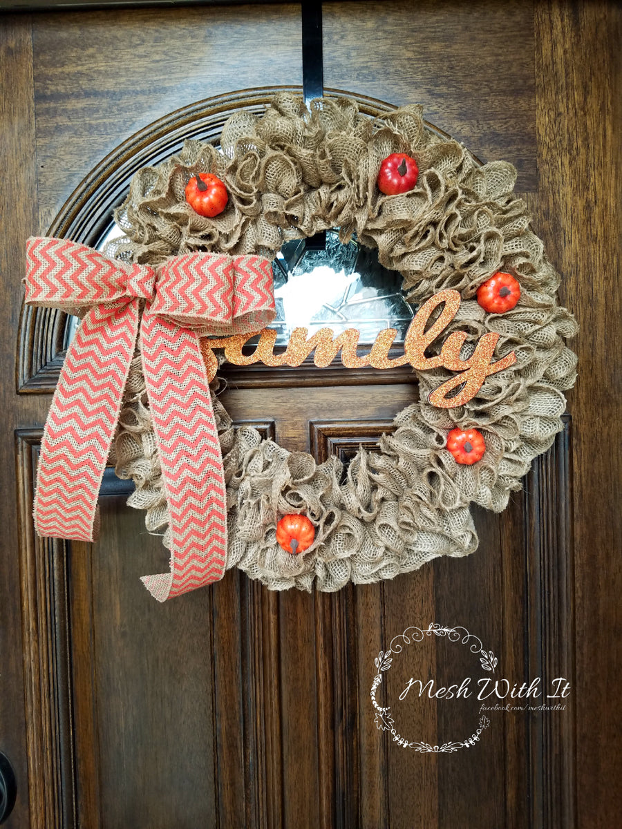 Family Wreath with Ribbon