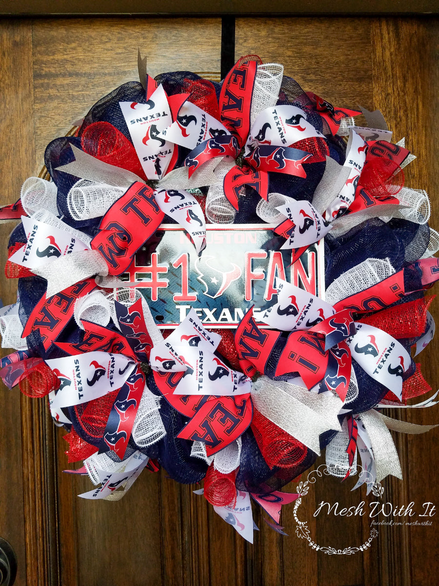 #1 Houston Texans Fan Door Wreath