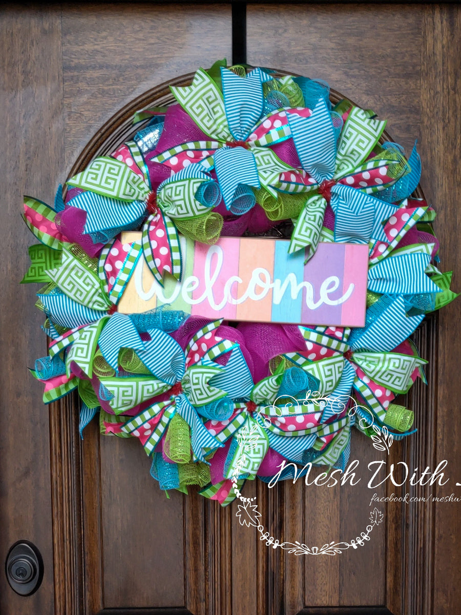 mesh with it Fun & Colourful Welcome Door Wreath