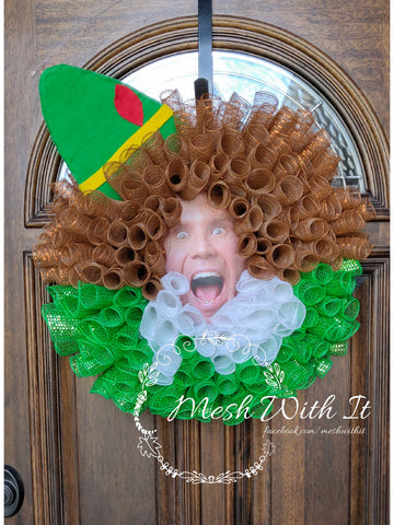 mesh with it Will Ferral Elf Door Wreath