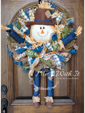 mesh with it Scarecrow Door Wreath