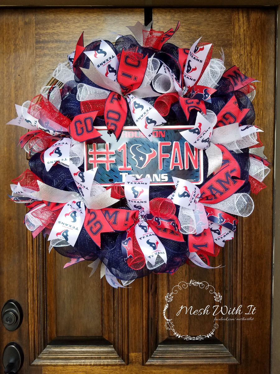 mesh with it #1 Houston Texans Fan Door Wreath
