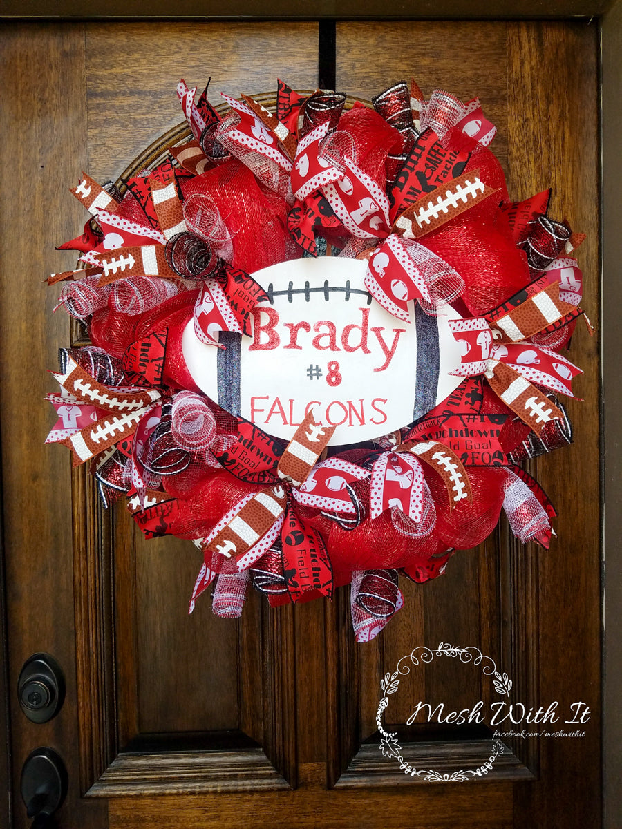 Tom Brady Football Door Wreath