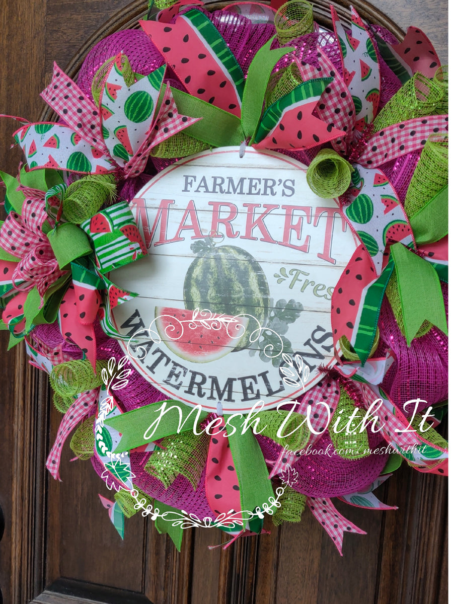 Farmer's Market Watermelons Door Wreath