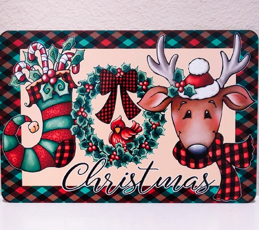 Joy Reindeer Christmas Sublimation Sign
